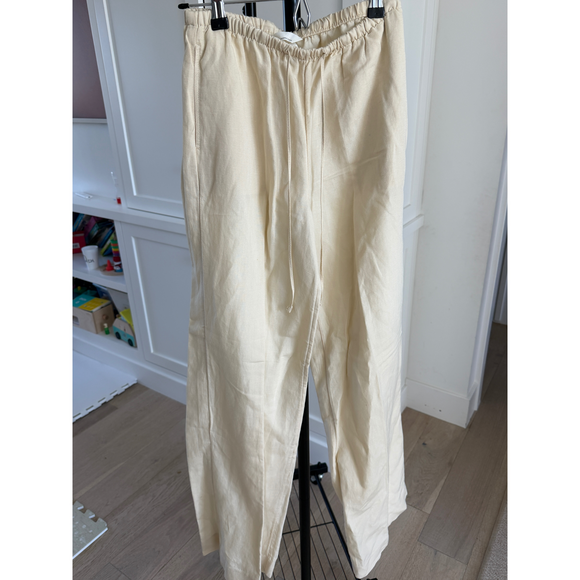 H&M Pants - H&M Women Linen Blend Drawstring Pants Cream XS